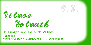 vilmos wolmuth business card